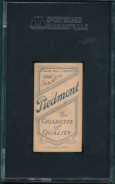 1909-1911 T206 Downs Piedmont Cigarettes SGC 60