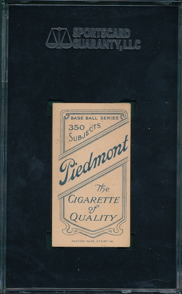 1909-1911 T206 Schlafly Piedmont Cigarettes SGC 60