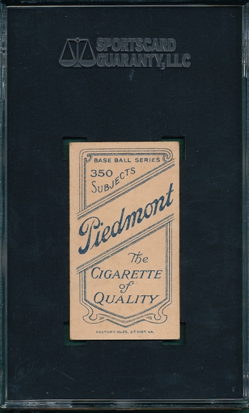 1909-1911 T206 Wright Piedmont Cigarettes SGC 60
