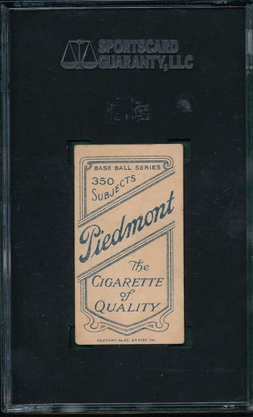 1909-1911 T206 Smith, Heinie, Piedmont Cigarettes SGC 60
