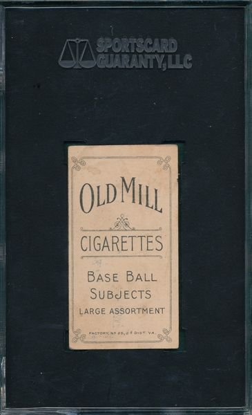 1909-1911 T206 White, Jack, Old Mill Cigarettes SGC 60