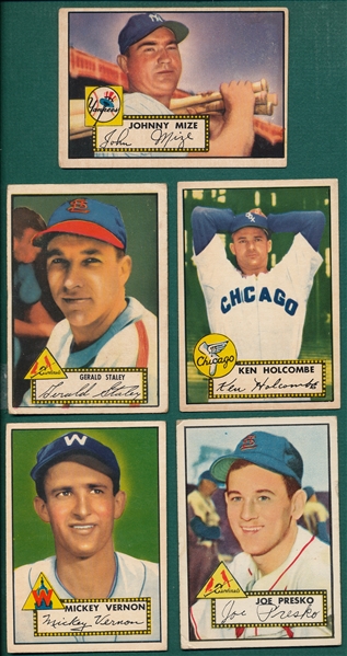 1952 Topps Lot of (9) W/ Johnny Mize