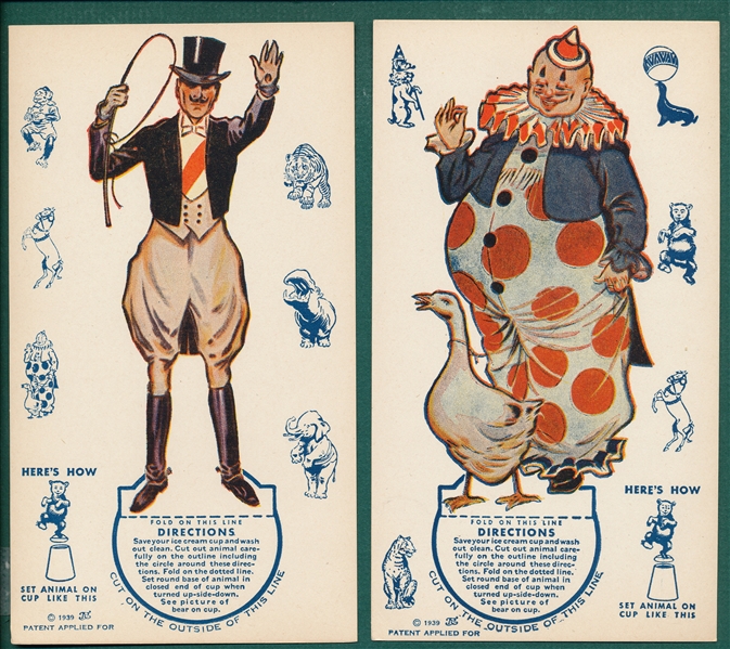 1939 Ice Cream Circus Set-Ups Complete Set (6)