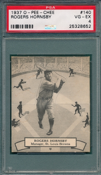 1937 O-Pee-Chee #140 Rogers Hornsby PSA 4