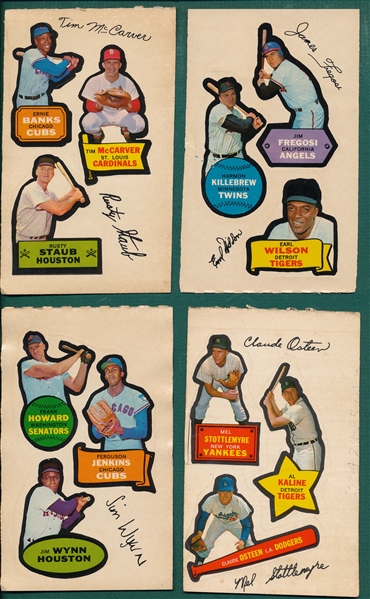 1968 Topps Action All-Star Stickers Lot of (4) W/ Banks