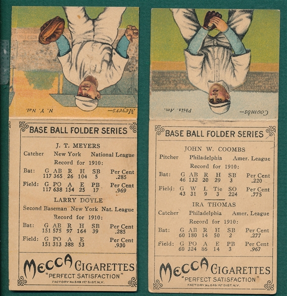 1911 T201 Mecca Cigarettes Lot of (5) W/ Ira Thomas 