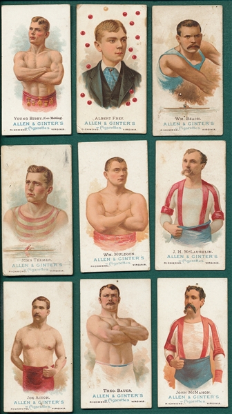 1887 N28 Wrestlers (11) Card Lot W/ Sorakichi, Allen & Ginter Cigarettes 