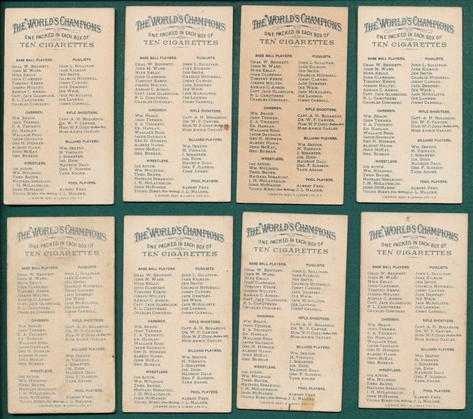 1887 N28 Boxers (10) Card Lot, Allen & Ginter Cigarettes W/ Jack Dempsey & Sullivan SGC 30