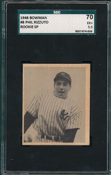 1948 Bowman #8 Phil Rizzuto SGC 70 *Rookie* *SP