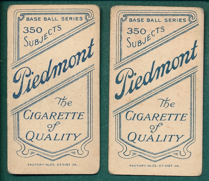 1909-1911 T206 Charley Carr Piedmont Cigarettes Lot of (2) *Color Variation*