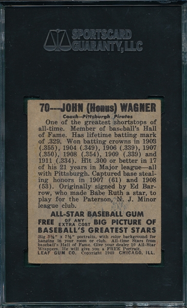 1948 Leaf #70 Honus Wagner SGC 55