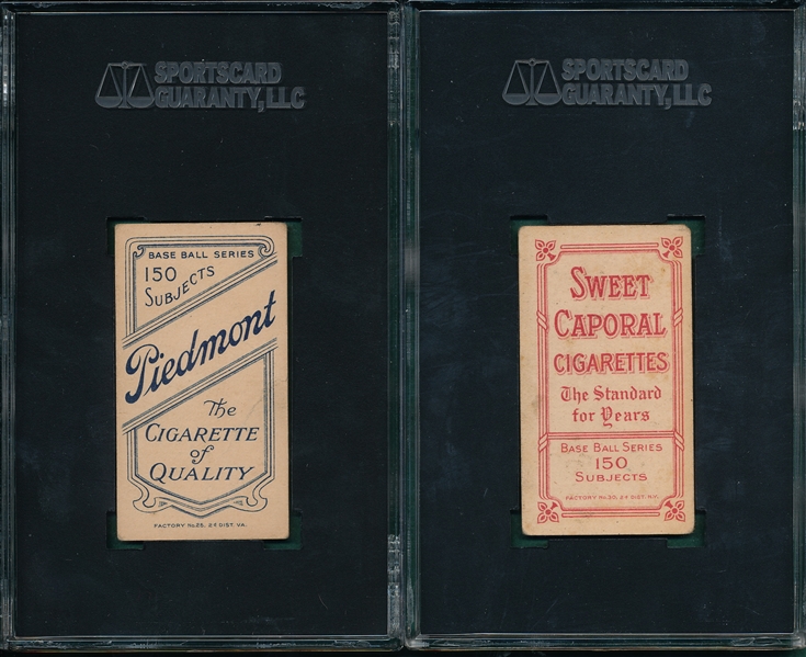 1909-1911 T206 Ewing & Schaefer (2) Card Lot SGC