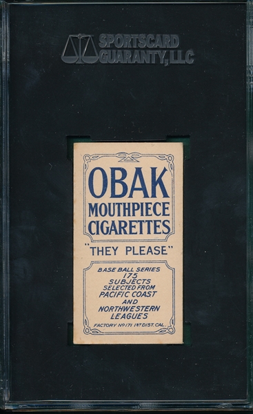 1910 T212-2 Byrd Obak Cigarettes SGC 60