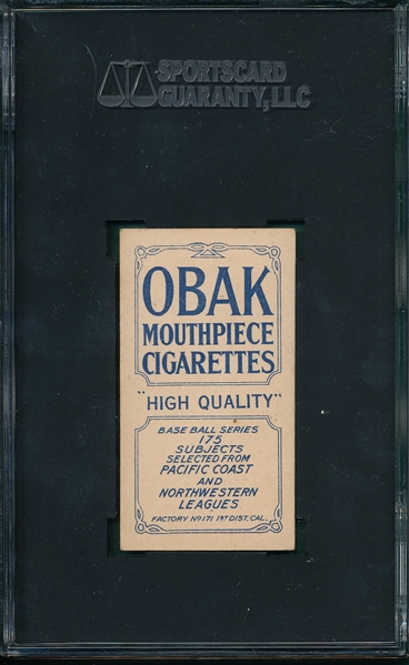 1910 T212-2 Thorsen Obak Cigarettes SGC 70 *Highest Graded*