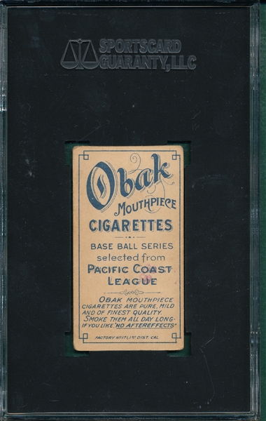 1909 T212-1 Hogan Obak Cigarettes SGC 40