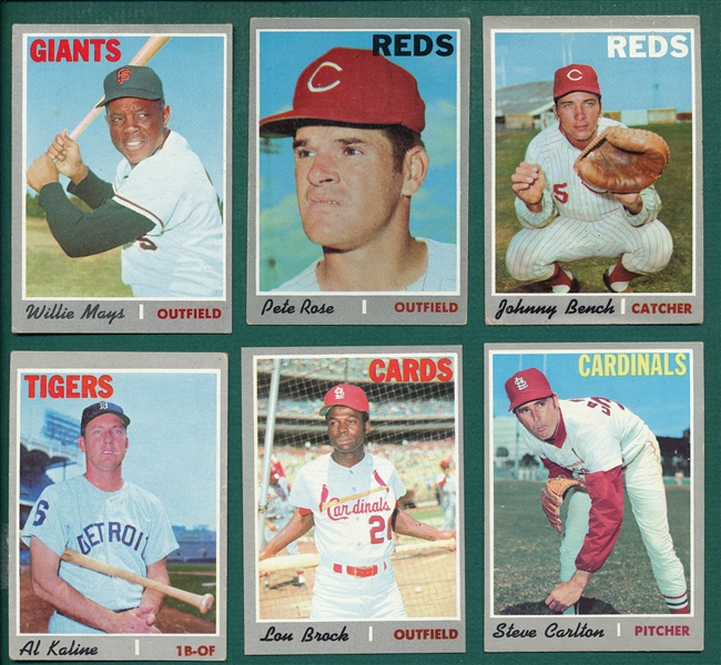 1970 Topps Lot of (6) HOFers W/ Mays
