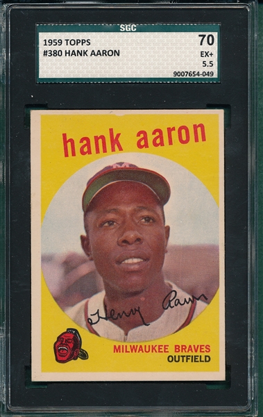 1959 Topps #380 Hank Aaron SGC 70