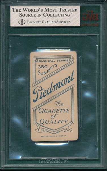 1909-1911 T206 Cravath Piedmont Cigarettes BVG 2