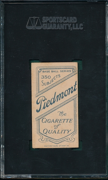 1909-1911 T206 Demmitt, NY, Piedmont Cigarettes SGC 40 *Presents Much Better*