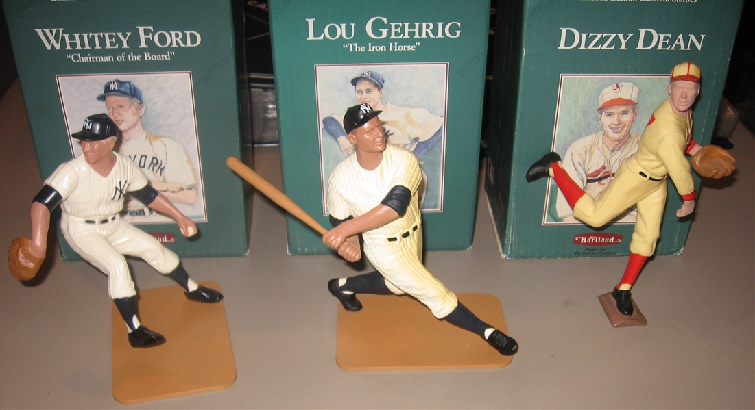 1991 Hartland Statues Lot of (3) W/ Ford, Dean & Gehrig