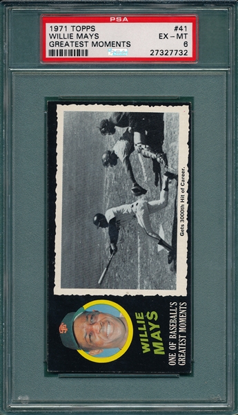 1971 Topps Greatest Moments #41 Willie Mays PSA 6