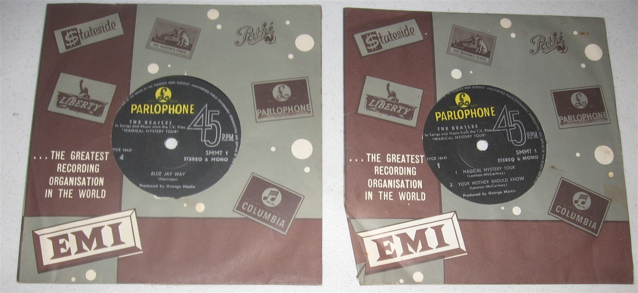 Beatles & Murray the K Lot of (5) Fairway Records Discs, Pencils & Magical Mystery Tour EP