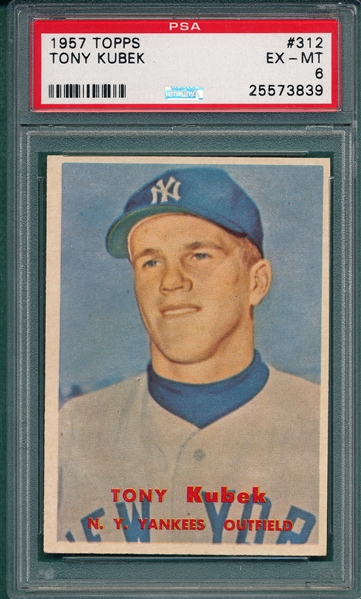 1957 Topps #312 Tony Kubek PSA 6 *Rookie* *SP*