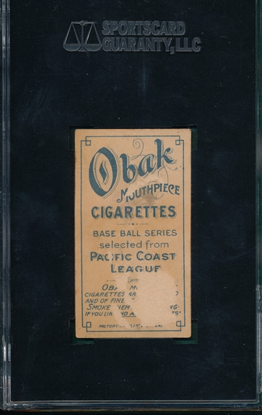 1909 T212-1 Mohler Obak Cigarettes SGC 10