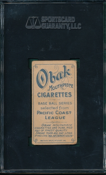 1909 T212-1 Martinke Obak Cigarettes SGC 30