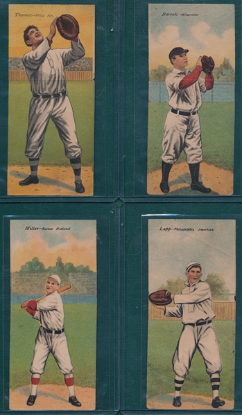 1911 T201 Mecca Double Folder Lot of (4) W/ Thomas/Coombs