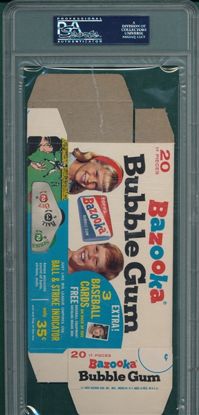 1967 Bazooka Complete Box, Reichardt/Agee/Howard, PSA 3