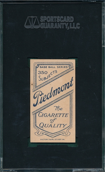 1909-1911 T206 Hulswitt Piedmont Cigarettes SGC 82 *Brilliant Colors*