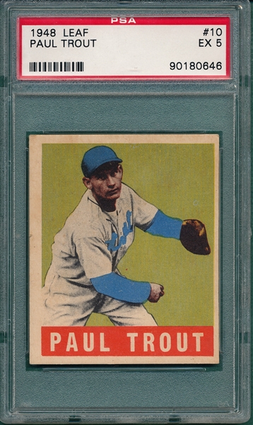 1948 Leaf #10 Paul Trout PSA 5