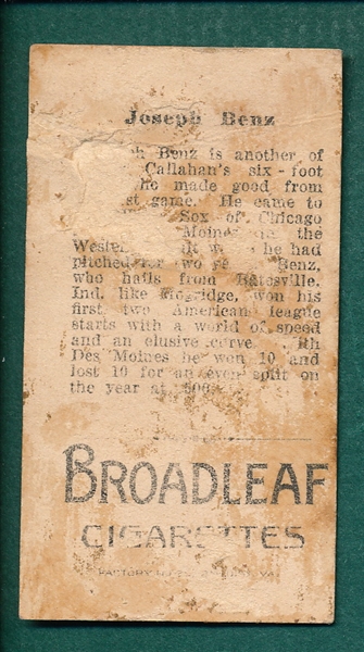 1912 T207 Joseph Benz Broadleaf Cigarettes 