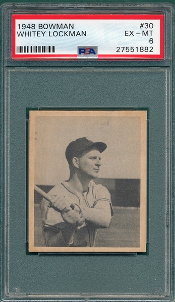 1948 Bowman #30 Whitey Lockman PSA 6 *SP*