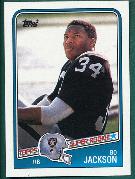 1988 Topps FB #327 Bo Jackson, Rookie, Lot of (5) 