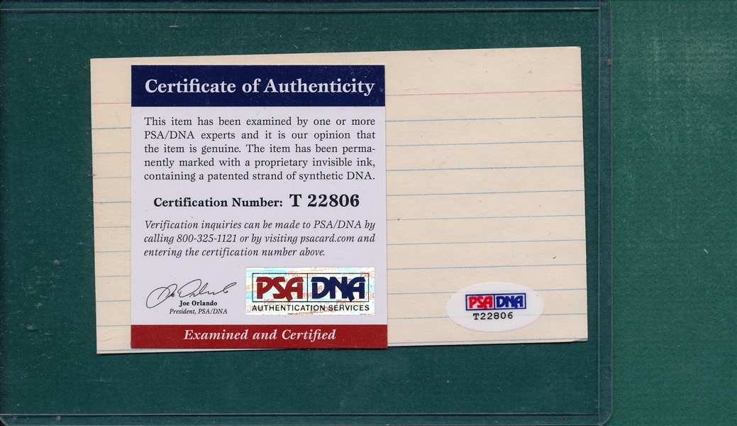 Lloyd Waner Signed Index Card PSA/DNA Authenticated