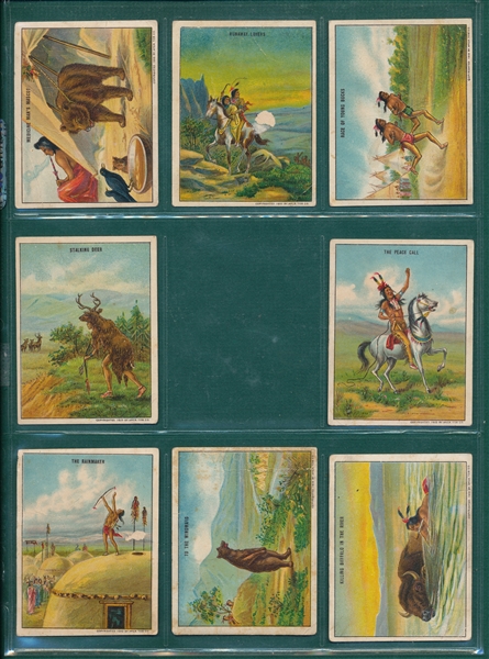 1910 T73 Indian Life in The 60s (8) & T29 Animals (18), Hassan Cigarettes Lot of (26)