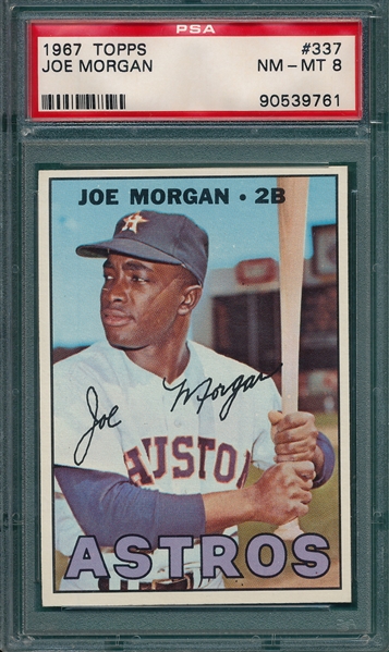 1967 Topps #337 Joe Morgan PSA 8