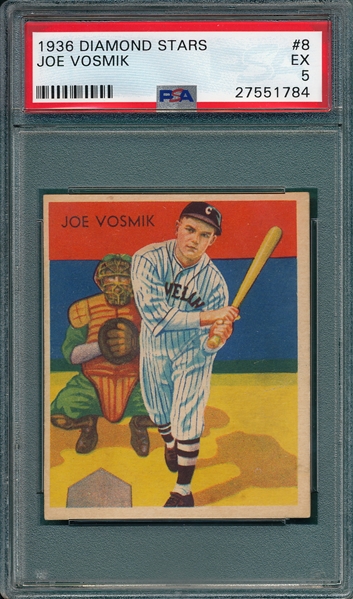 1934-36 Diamond Stars #8 Joe Vosmik PSA 5