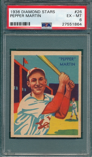 1934-36 Diamond Stars #26 Pepper Martin PSA 6