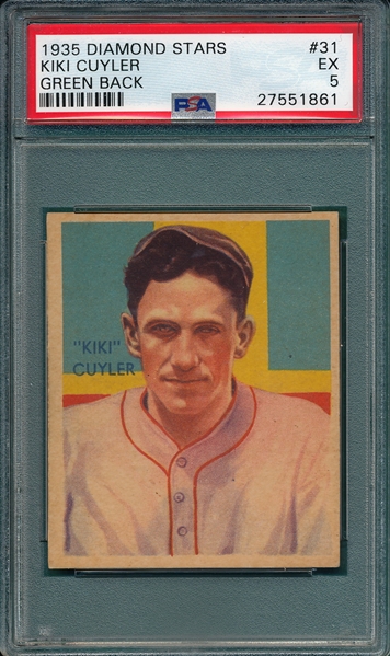 1934-36 Diamond Stars #31 Kiki Cuyler PSA 5