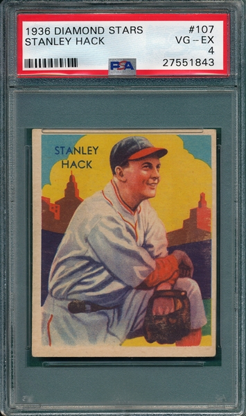 1934-36 Diamond Stars #107 Stanley Hack PSA 4 *SP*