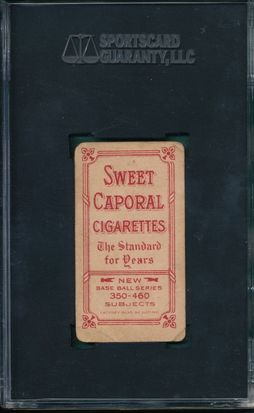 1909-1911 T206 Schulte, Back View, Sweet Caporal Cigarettes SGC 10