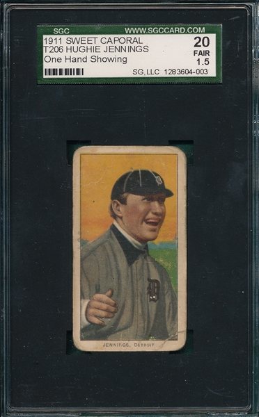 1909-1911 T206 Jennings, One Hand, Sweet Caporal Cigarettes SGC 10 
