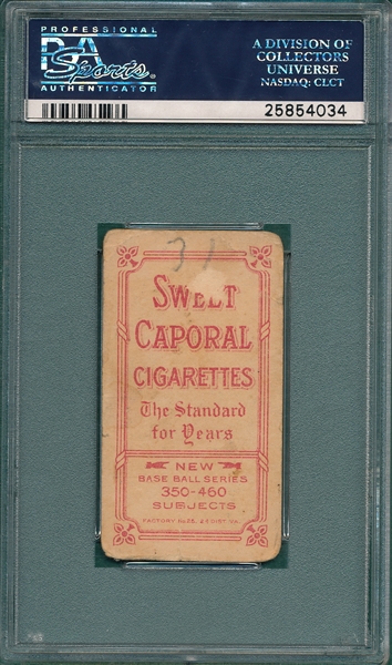 1909-1911 T206 Chance, Batting, Sweet Caporal Cigarettes PSA 1 (MK)