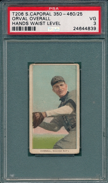 1909-1911 T206 Overall, Hands at Waist, Sweet Caporal Cigarettes PSA 3 *Factory 25*