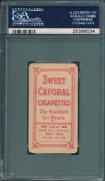 1909-1911 T206 Chase, Throwing, Dark Cap, Sweet Caporal Cigarettes PSA 2 *Factory 25*