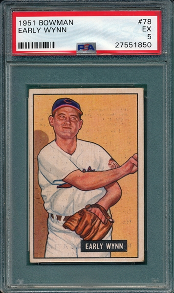 1951 Bowman #78 Early Wynn PSA 5
