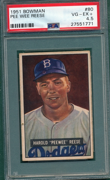 1951 Bowman #80 Pee Wee Reese PSA 4.5